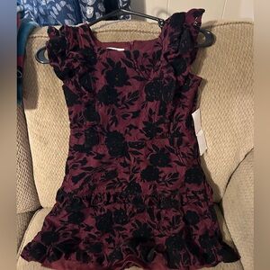 Zac Posen Burgundy and Black Kids Formal Dress